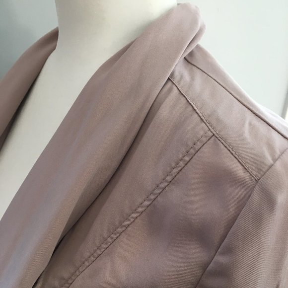 Express Taupe Drape Front Open Light Jacket - Picture 5 of 9